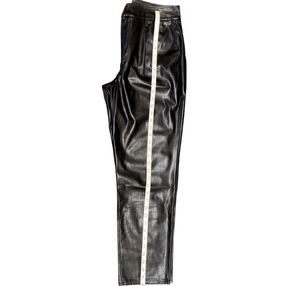 Paige Women's Black Faux Leather Straight-Leg Pants Size 4 - Picture 10 of 10